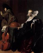 Willem Cornelisz. Duyster Music-Making Couple oil
